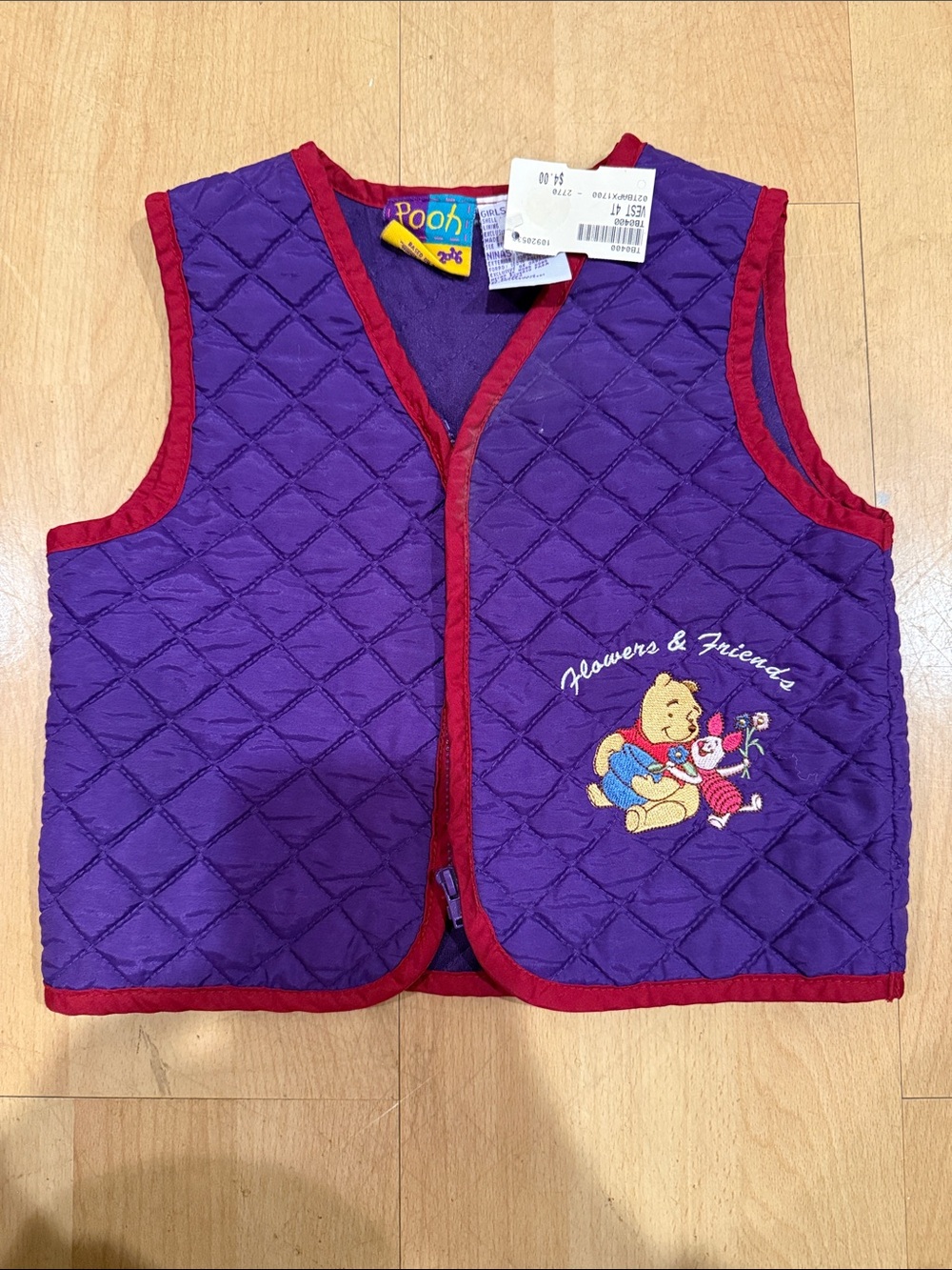 Winnie the Pooh Purple Quilted Kids Vest